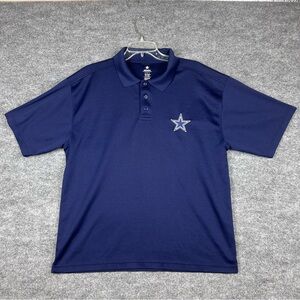 Dallas Cowboys L Navy Blue Performance Polo Shirt Golf Tailgate NFL